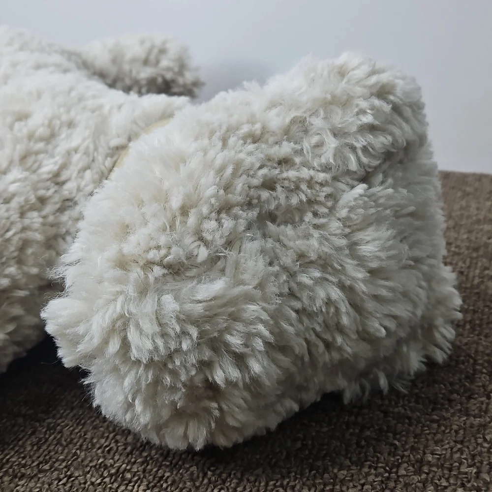 Pottery Barn Dog Doodle Faux Fur Pillow w/ Bell Golden Doodle